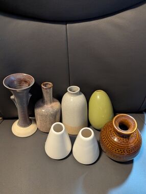 Assorted Ceramic Bud Vases Lot Of 7